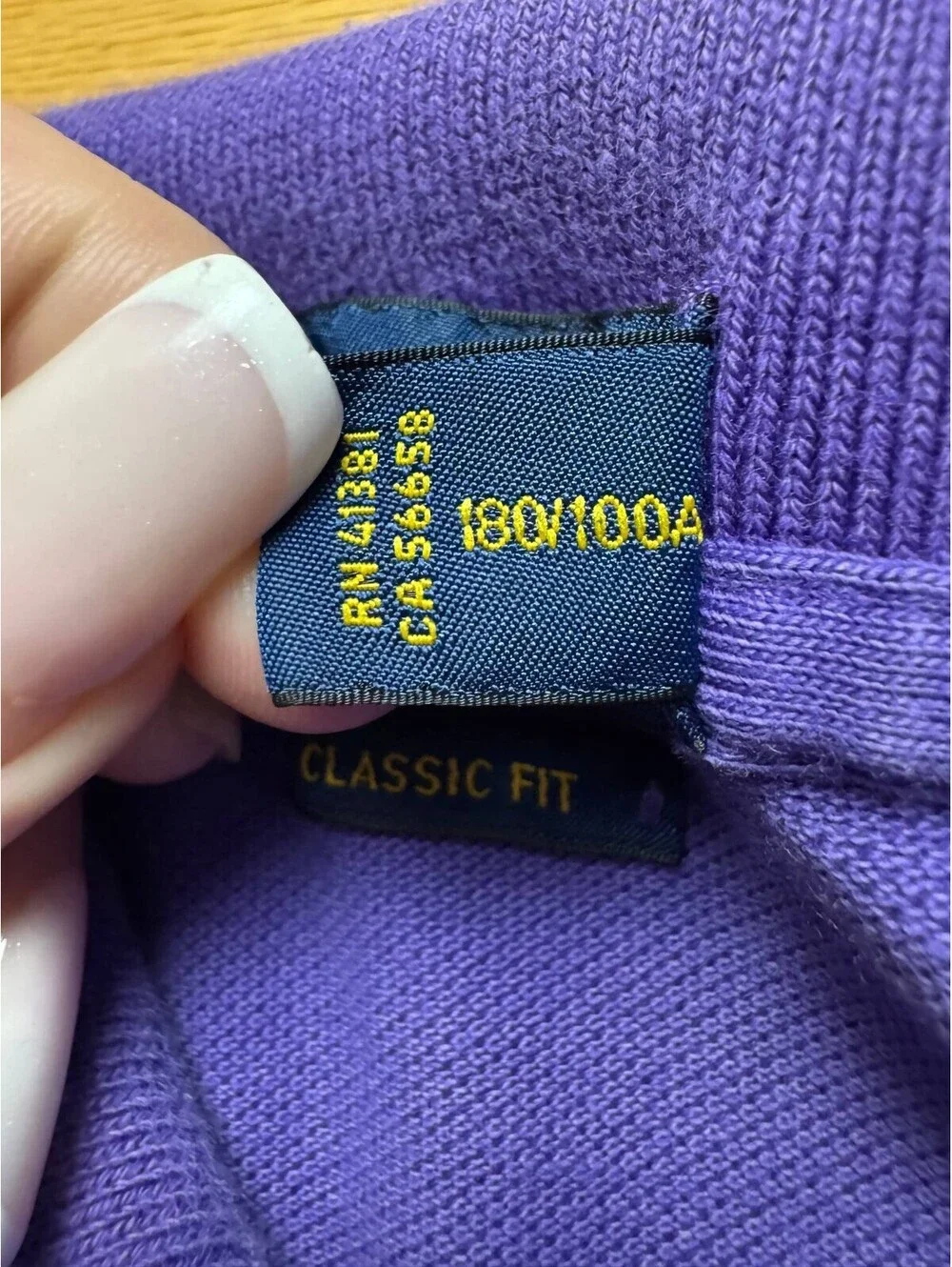 Polo Ralph Lauren Classic Fit Polo Shirt Mens LG Blue Purple Cotton